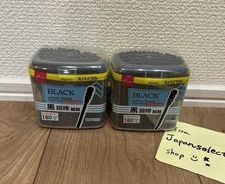 Spiral black cotton swab bud Q-tip ear pick cleaning 180pcs Set of 2 Daiso Japan