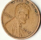 1917-P Lincoln Wheat 1c ~ Very Fine? with Solid Details ~ Full Wheat Lines ~ C53