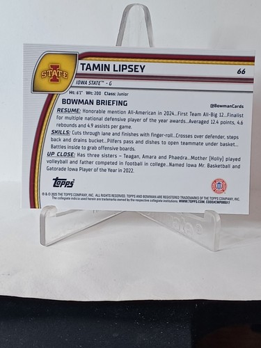 Tamin Lipsey 2024-25 Bowman University Chrome #66-RM74 - Picture 2 of 2