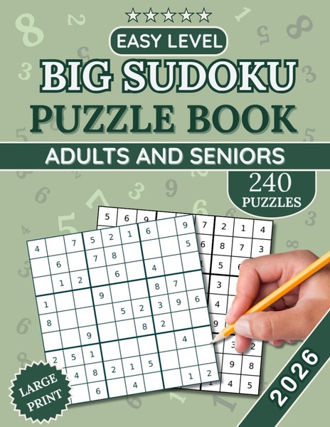 Easy Sudoku For Adults: 240 Large Print Puzzles With Solutions (Band-image