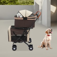 2 Tiers Dog  Cat Stroller Foldable Pet Stroller for Small  Medium Dogs