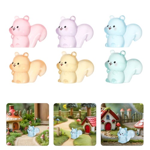 6/12/24 pezzi Mini figure di animali in resina, mini figure di orsetti cani in resina che