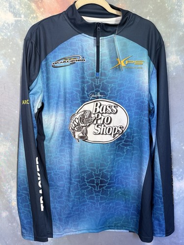 NWT Bass Pro Shops CarbonLite Johnny Morris 1/4 Zip UPF30 Fishing Jersey M