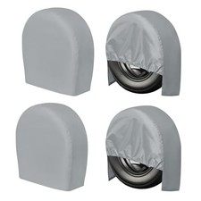 RV Tire Covers Set of 4 - UV Resistant S - Fits Tire Diameters 24"-26" Gray