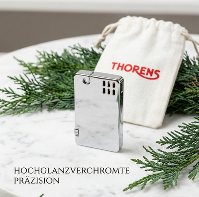   Thorens Feuerzeug silberfarben   Neu & unbenutzt   Mit Originalbeutel  