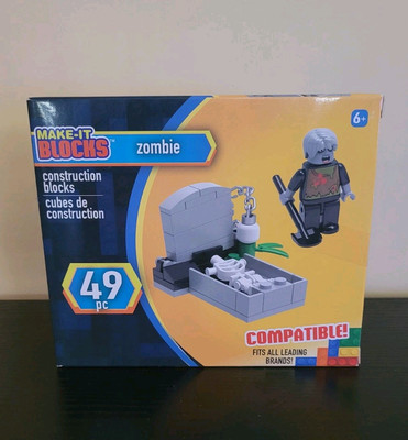 Make it Blocks Zombie Construction 55 Piece Includes Mini Figure NEW Sealed