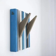 Handcrafted Wood Hook Rack  27x30x5 cm - Weatherproof Indoor  & Outdoor Use