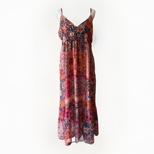 Forever 21 Floral Ruffled Dress XL Patchwork Maxi Aline Boho Peasant Cottagecore