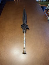 Antique Victorian Umbrella Gold Mother Of Pearl Vintage 14 Handle