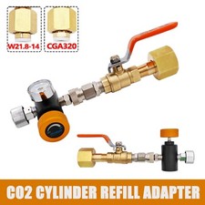 Cylinder Refill Adapter CO2 with Ball Valve for Sudastream CO2 Tank Connector
