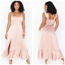 NWOT Show Me Your MuMu Claire Midi Dress ~ Rose Gold Luxe Satin Sz M