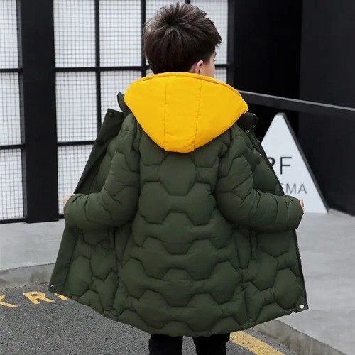 Jacket Autumn Winter Thicken Warm Kids Jackets Fashion Zipper Hooded Boys Coat - Picture 18 of 30
