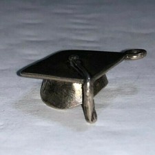 Graduation Cap Dangle Charm Sterling Silver .925
