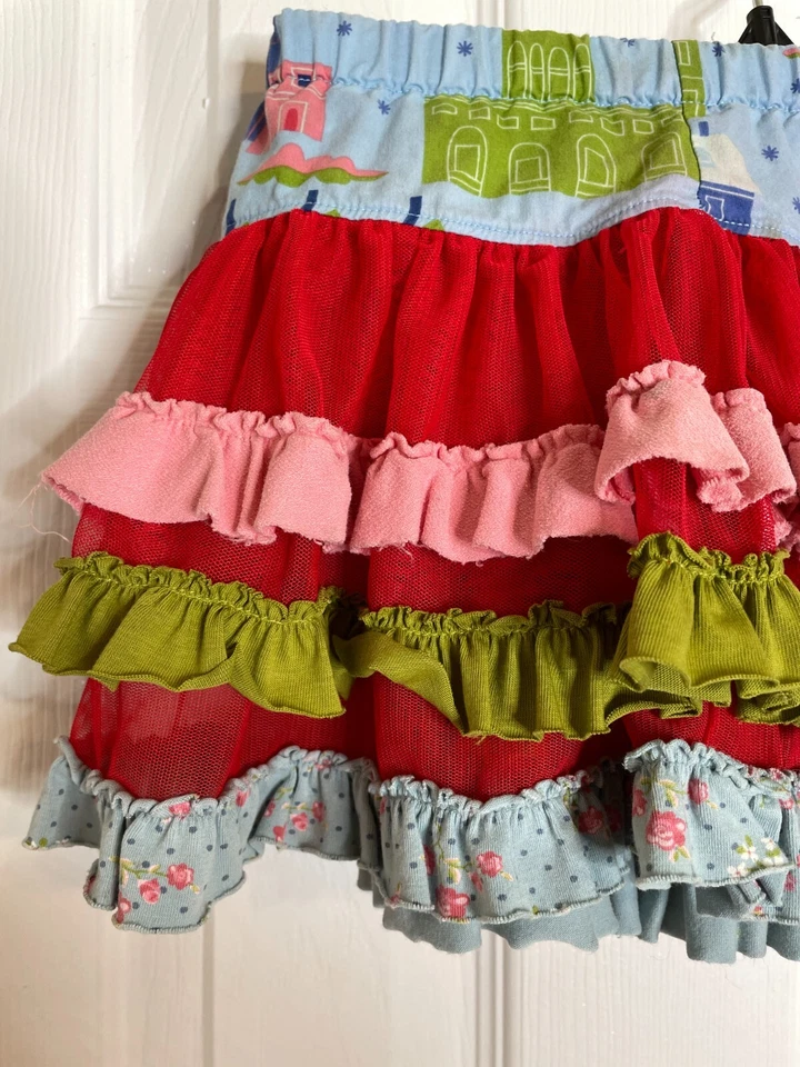 Falda Matilda Jane de Tul con Volantes en Capas Talla 18 Meses Red/Algodón Giro Foto 3 de 4
