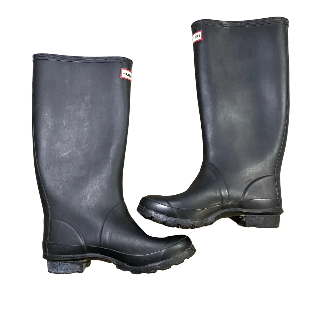 Womens Black HUNTER Wellies Full Length Size 6 eBay