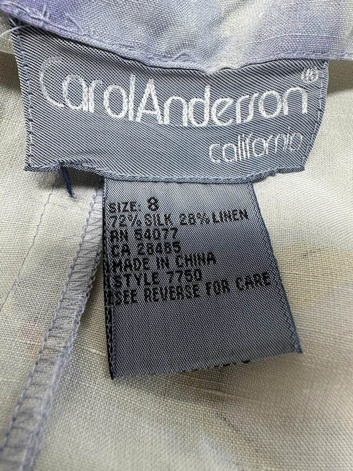 Carol Anderson SZ 8 Criss Cross Straps Maxi Soft Floral 72% Silk/28% Linen Blend - Image 3 of 4