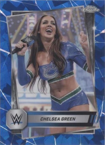 2025 Topps Chrome WWE Chelsea Green Blue Brand Auto Gold Geometric
