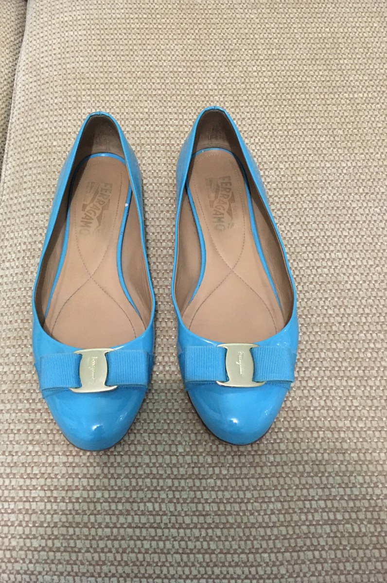 Gorgeous Authentic Salvatore Ferragamo Varina Aqua Blue Shoes 