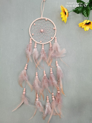 Rosa Traumfänger Dreamcatcher Kinderzimmer Hängezimmer Deko UK Feder