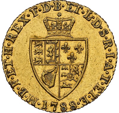 NGC-VF35BN　イギリス領ガイアナ　1813　ジョージ3世　銅貨 Great Britain - 1788 George III Half Guinea - NGC AU Details