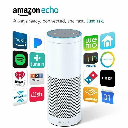 NEW Amazon Echo Smart Speaker with Alexa 1st Generation White Bluetooth Wi-Fi - Picture 2 of 6