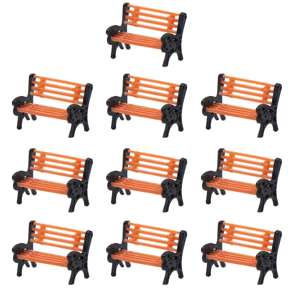 10pcs Model Trains N Scale 1:160 Bench Chair Settee Model Park Scenery YZ150 - Image 4 of 4