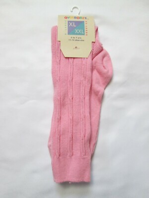 NEW Gymboree Vintage XL/XXL COTTON CANDY Pink Tall Cable Knit Socks 5 ...