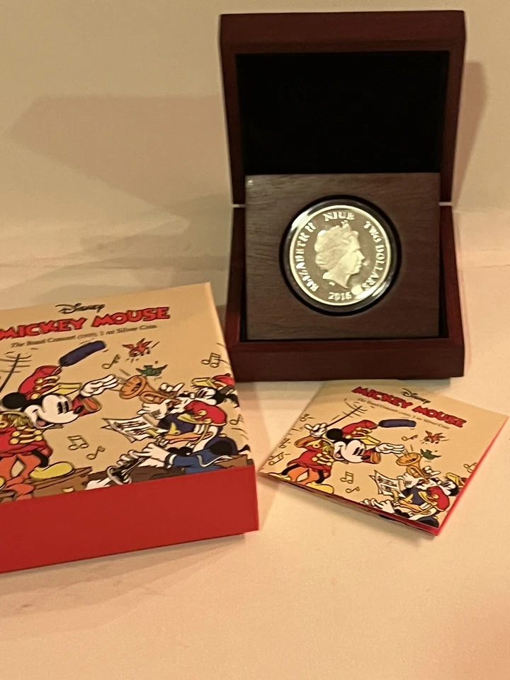2016 1oz .999 SILVER COLORIZED PROOF COIN. MICKEY MOUSE——THE BAND CONCERT (1935) - Image 2 of 4