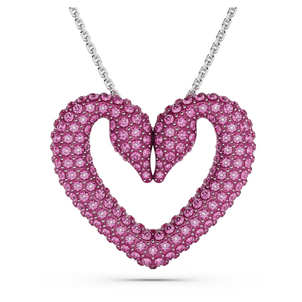 スワロフスキー SWAROVSKI Unaハート ピンクペンダント 5626176 Swarovski Una pendant Heart, Large, Purple, Rhodium plated