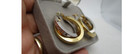14K Yellow & White Gold  Crisscross Intertwined Double Hoop Earrings [E128] — photo 2