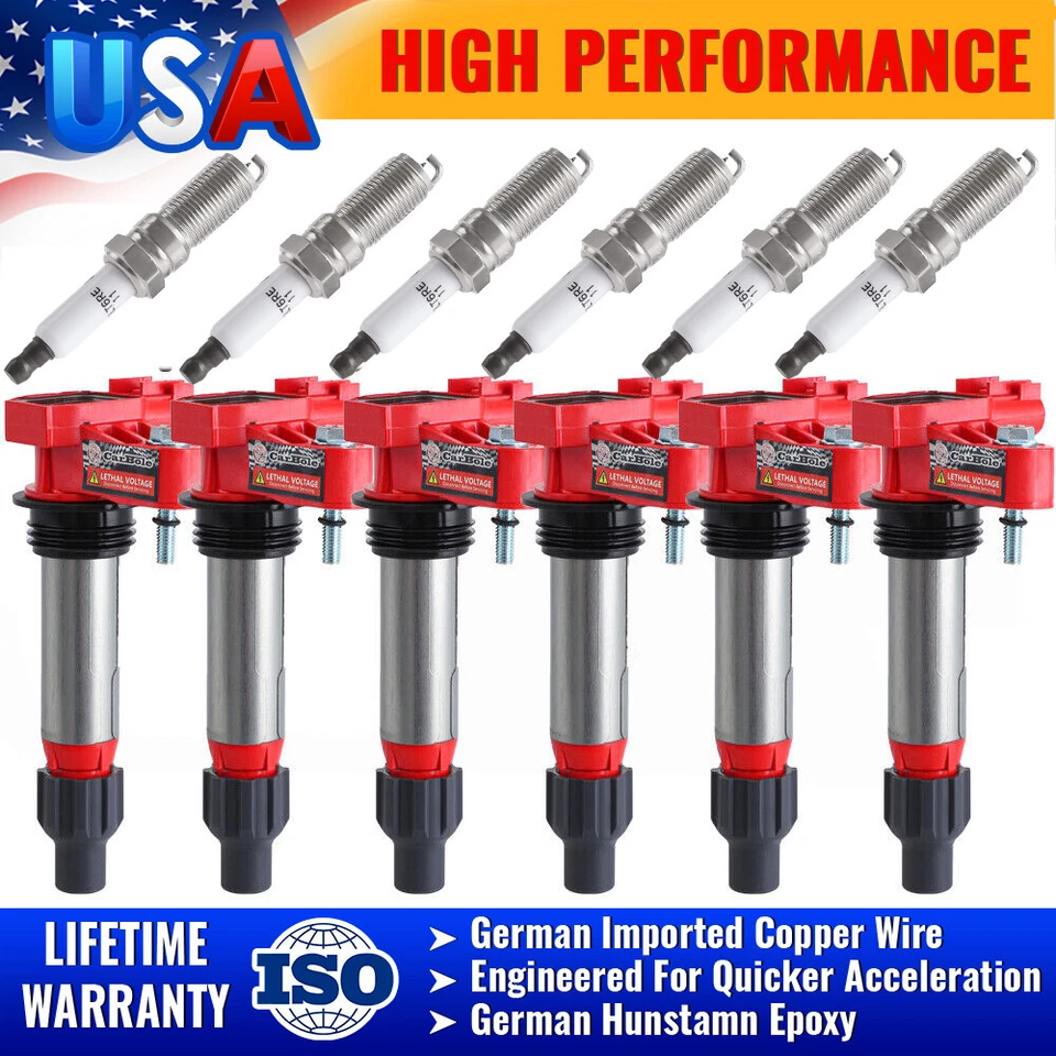 6x Ignition Coils+Spark Plugs for 2010-2015 Chevrolet Traverse Camaro 3.6L UF569 - Image 2 of 4