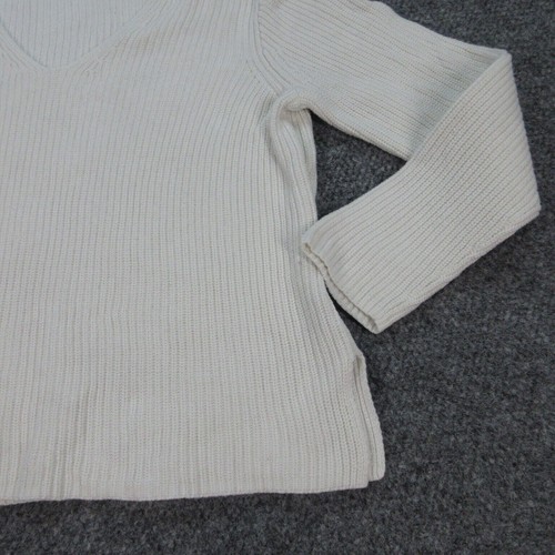 J. CREW Sweater Womens ' Large White Long Sleeve Merchantile Pullover - Picture 6 of 22