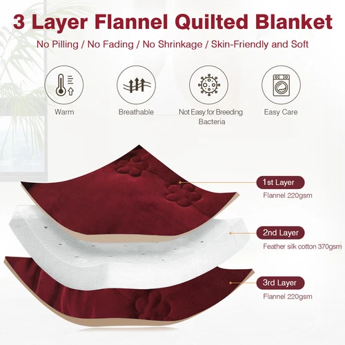 Flannel Blanket Winter Warm Reversible Twin Queen Size Plush Sofa Bed Blankets - Picture 40 of 55