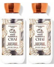 White Pumpkin & Chai Body Lotion X2 Set Bath & Body Works NEW HTF