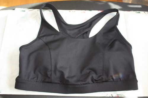 EUC Women's TEK GEAR Workout Gear Sports Bra Racer Back Med Support Black Sz XXL - Picture 1 of 3