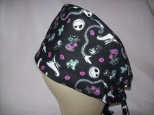 Men/Women Surgical Scrub Cap Lined Holiday Skeleton 100 Cotton
