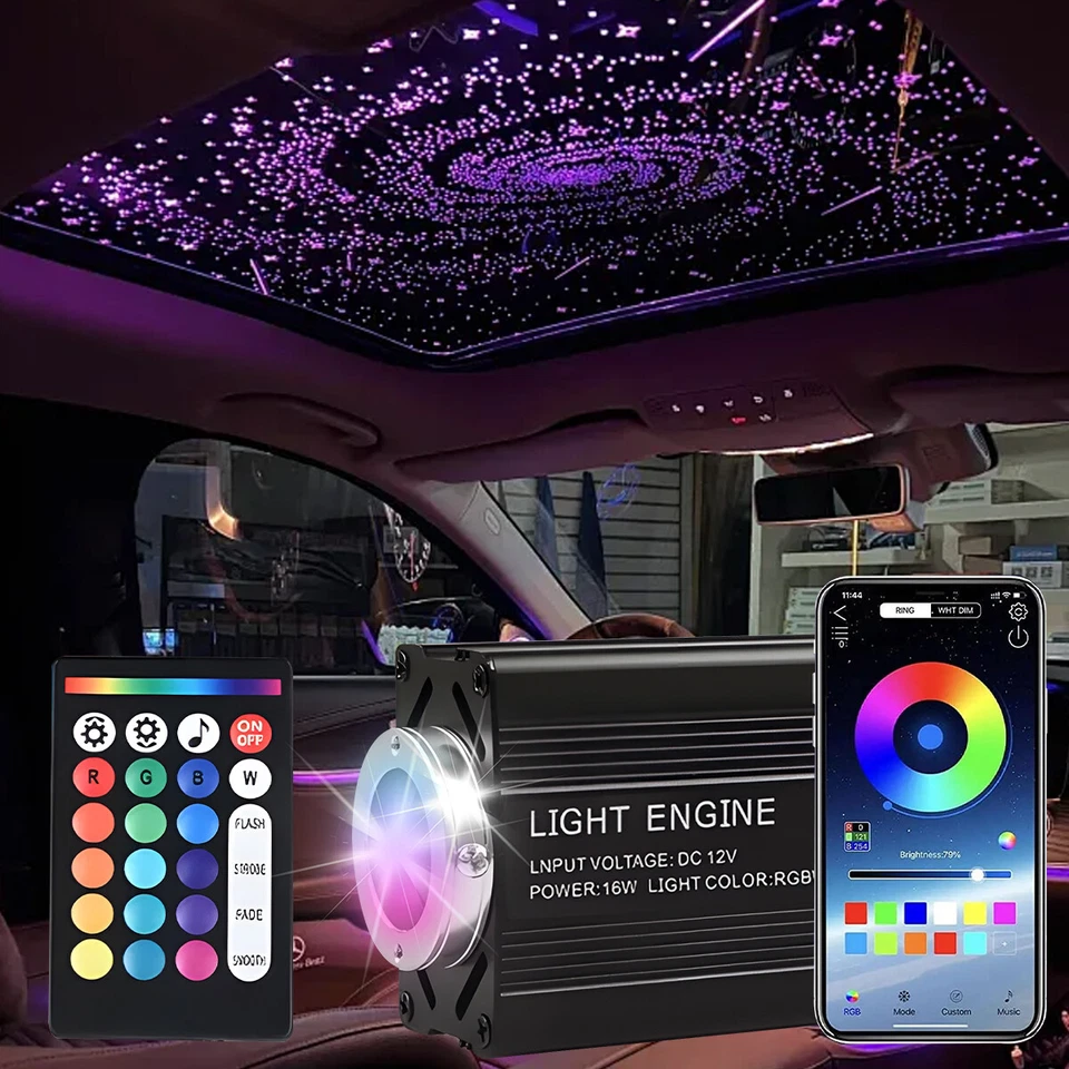 1000pc Car Home Headliner Star Light Kit Roof Twinkle Ceiling Lights Fiber Optic - Imagem 4 de 4