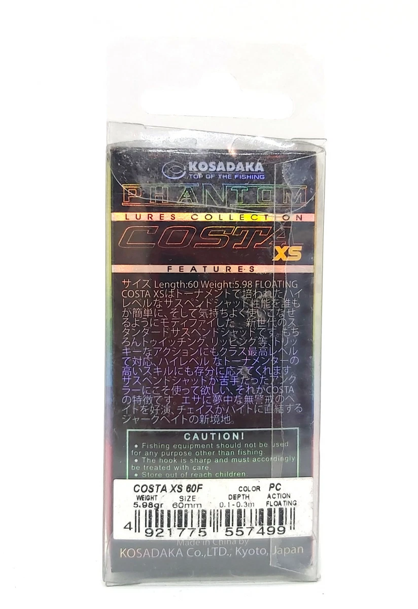 KOSADAKA PHANTOM COSTA XS 60F FLOATING FISHING HARD BAIT MINNOW LURE 60mm