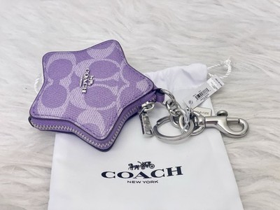 NWT Coach Star Signature Bag Charm In Silver/Iris CBL12 | eBay