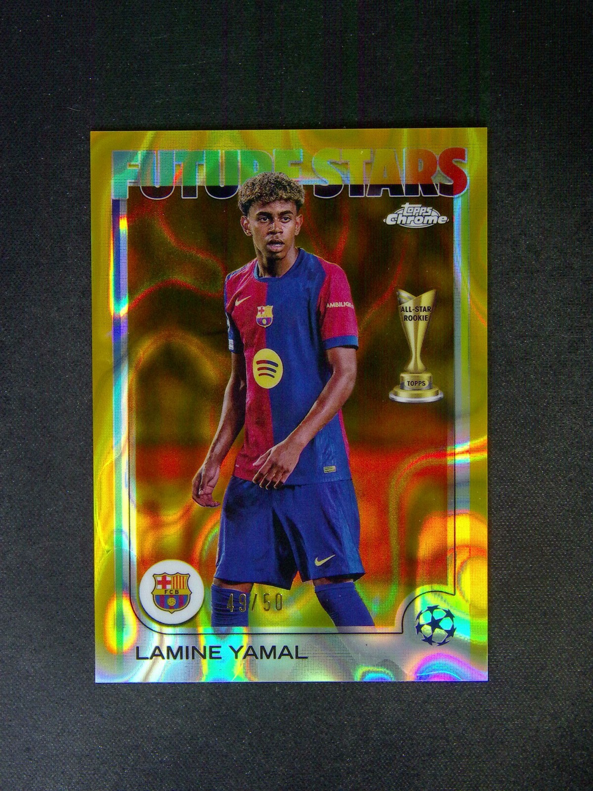 2024-25 Topps Chrome UEFA Lamine Yamal #27 Gold Lava /50