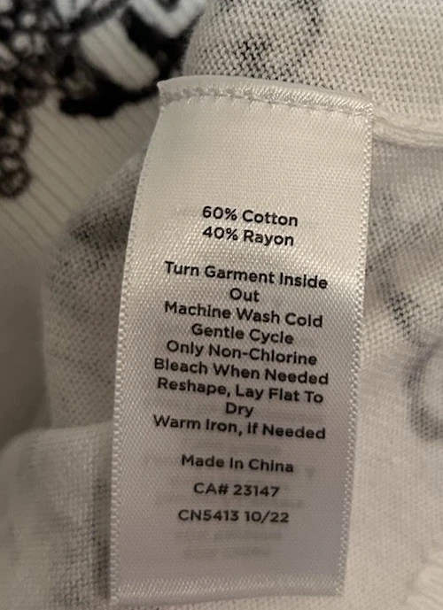 Talbots LP Petite Butterfly Toile Short Sleeve Sweater Novelty Print Cottagecore - Image 3 of 4