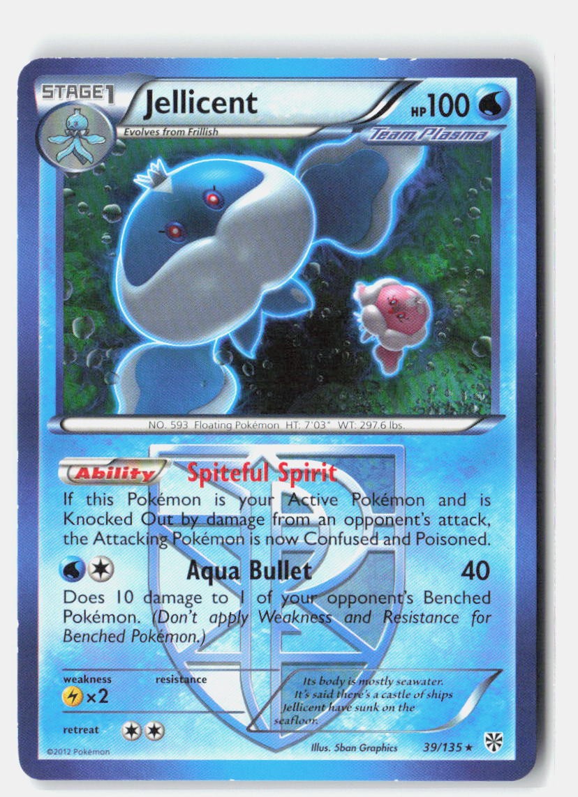 Pokemon tcg Plasma Storm Jellicent (Team Plasma) Lightly played