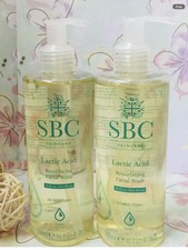 SBC Lactic Acid Resurfacing Facial Wash Cleanser - and shammy - 2 x 300ml NEW