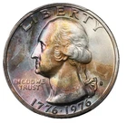 1976 S Bicentennial Silver Washington Quarter PCGS MS65 Toned Tough With Color