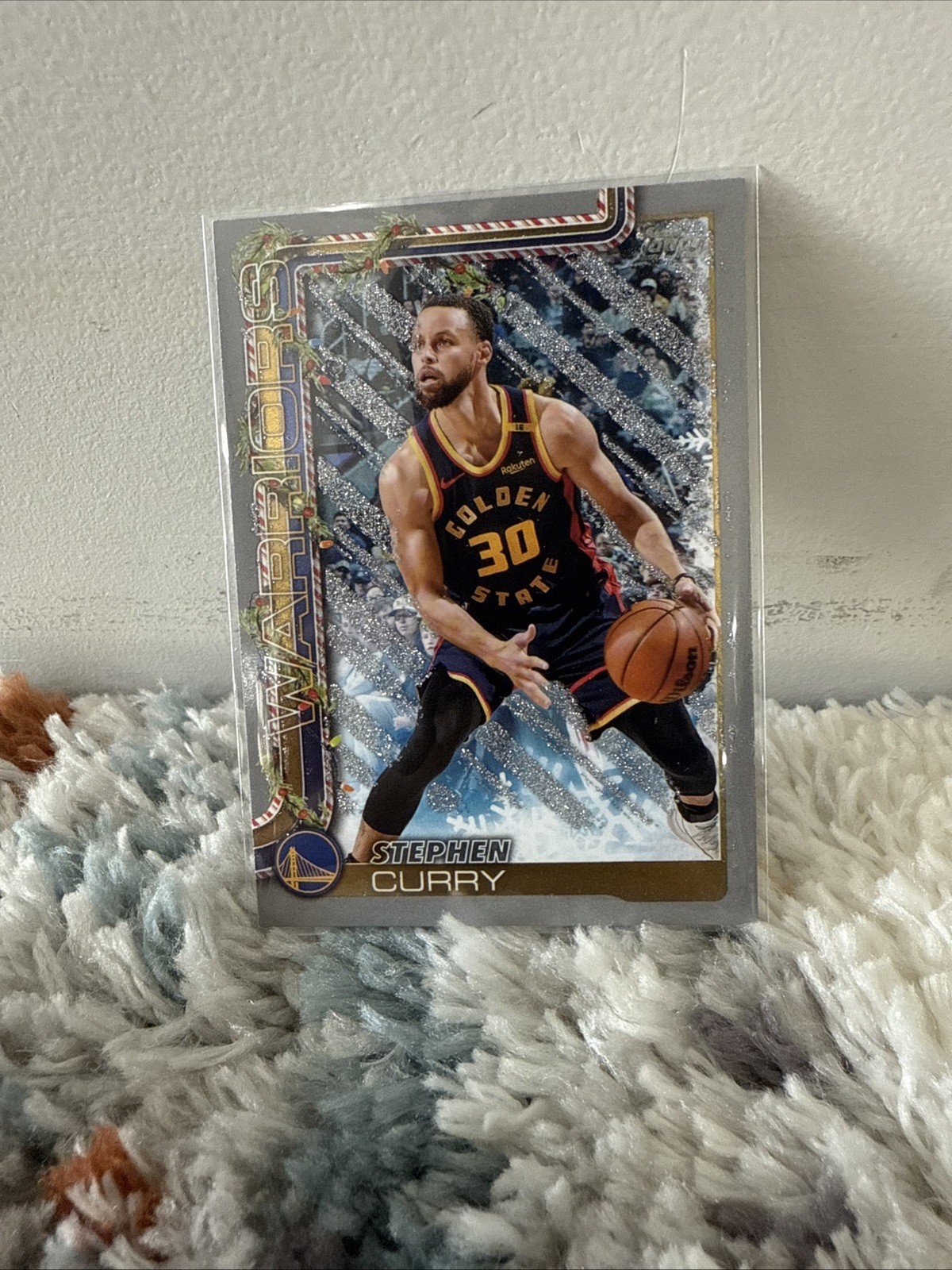 2025 Topps Holiday Steph Curry Silver Glitter #H106 Warriors