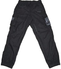 Pantalones de chándal Nike cortavientos con logotipo para mujer pequeños negros cargo antidesgarro usados en excelente estado