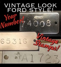 Vintage Model A T Serial Number Hand Stamp Service Not Engraved Body Engine Tag
