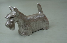 VINTAGE SILVER PLATED SCOTTIE TERRIER DOG FIGURINE ORNAMENT MINIATURE