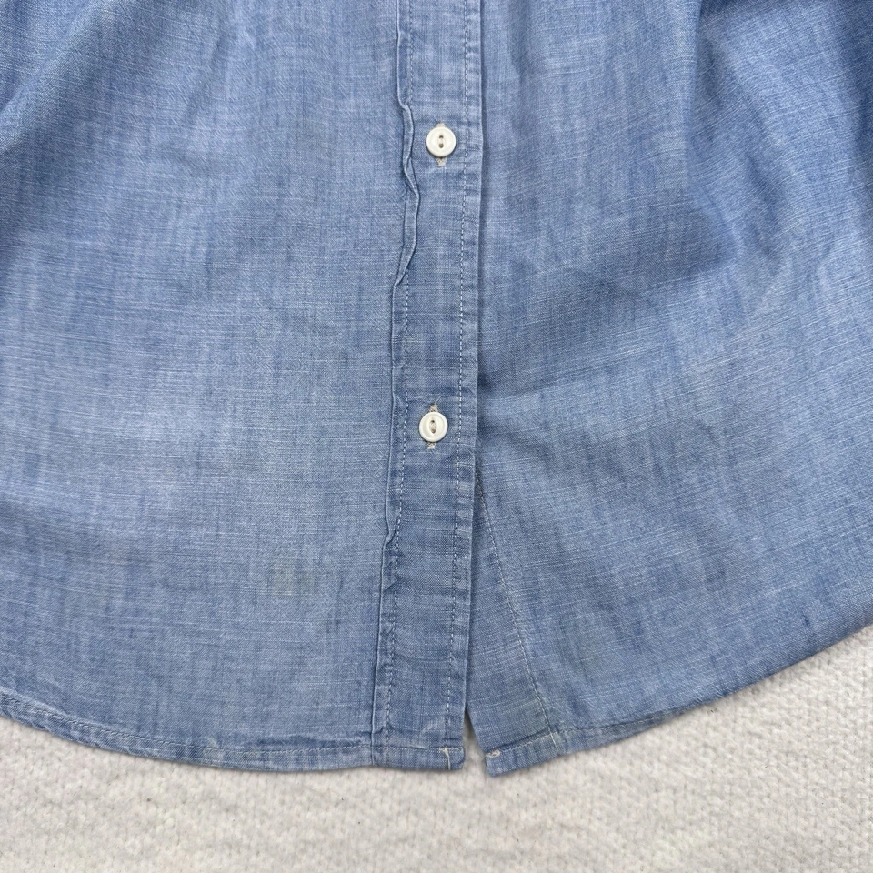 Camisa Levi's para mujer 3X Denim Cambray manga larga abotonada azul defecto menor Foto 3 de 4