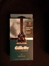Gillette Intimate Gentle & Easy Men's Pubic Hair Razor with 2 Cartridges New